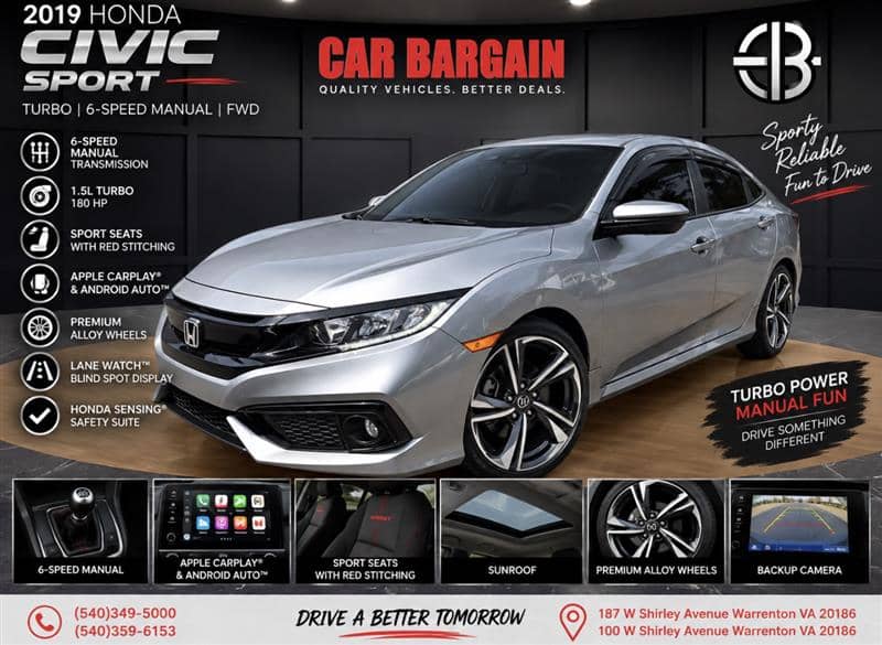 2019 Honda Civic Sport, photo 1 of 11